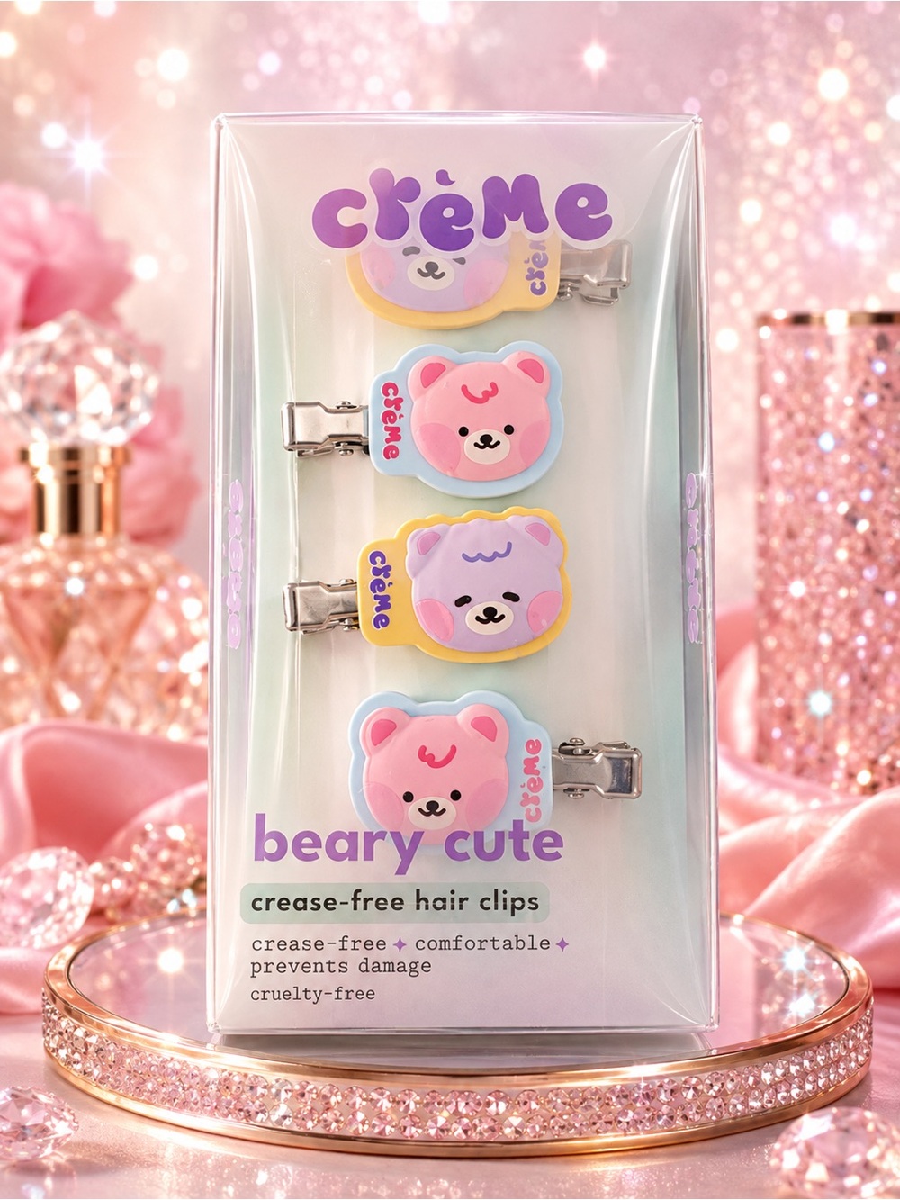 The Creme Shop Boba Bear Hair Clips 4 Pack